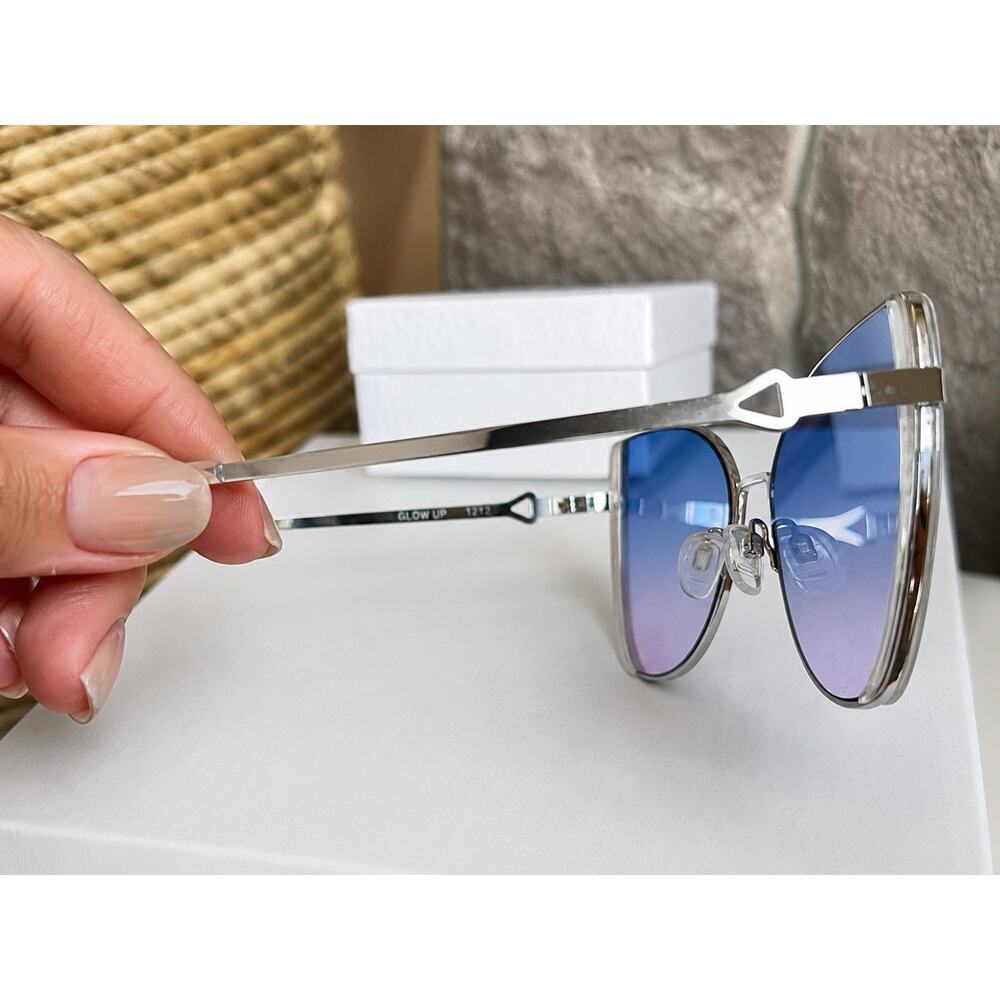 Quay Australia X Love Island Glow Up Sunglasses Blue Pink Gradient Cat Eye +case - Picture 11 of 14